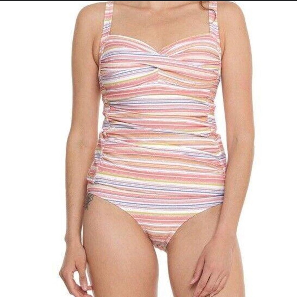 NIPTUCK SWIM™️ Size S Striped 'GLOBETROTTER JOANNE' One Piece Swimsuit